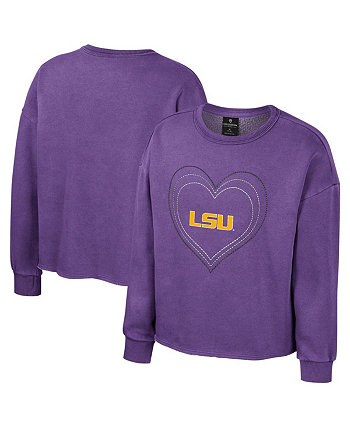 Фиолетовый флисовый пуловер с круглым вырезом Big Girls LSU Tigers Audrey, толстовка с круглым вырезом Colosseum