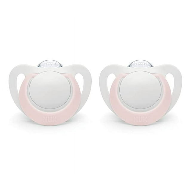 NUK Newborn Orthodontic Pacifiers, Girl, 0-2 Months, 2-Pack NUK