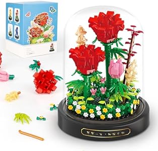 QLT QIAOLETONG Flower Bouquet Building Sets, 588 PCS Animals Flowers Botanical Collection Mini Bricks Building Blocks Toy for Adults, Valentine's Day for Her Mom Women Wife Girlfriend (Bee) QLT QIAOLETONG