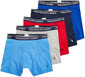 Polo Ralph Lauren Men's Classic Fit Cotton Boxer Briefs 5 Pack Polo Ralph Lauren