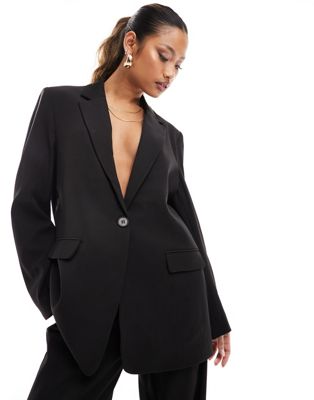 Черный однобортный пиджак NA-KD - часть комплекта NAKD