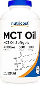 Nutricost MCT Oil Softgels 1000mg, 150 SFG (3,000mg Serv) - Great for Keto, Ketosis, and Ketogenic Diets Nutricost