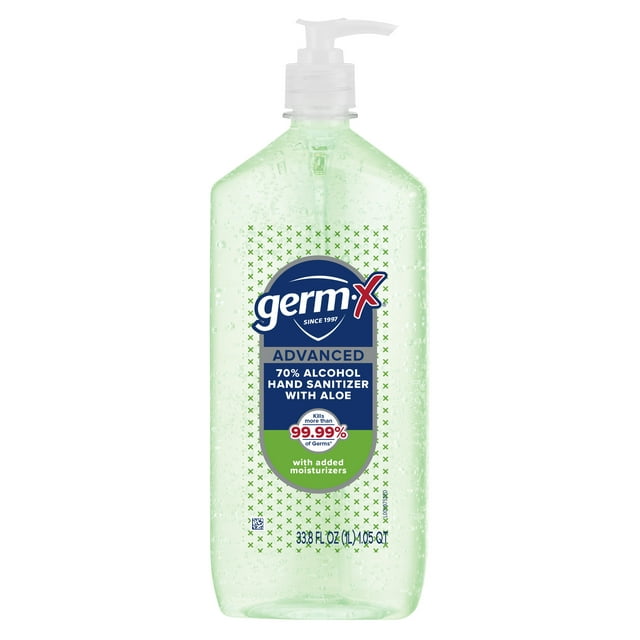 Germ-X Advanced Hand Sanitizer, Aloe, 1 L Germ-X