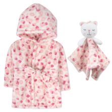 Розовый халат Baby Essentials с леопардовым принтом и усилителем; Леопардовая игрушка-обнимашка Baby Essentials