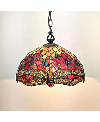 Подвесной светильник в стиле стрекозы с двумя лампами Tiffany Amora Lighting