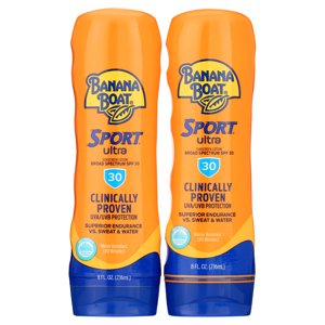 Banana Boat Sport Performance Sunscreen Lotion SPF 30, 8 Fl Oz (Pack of 2) BANANA BOAT