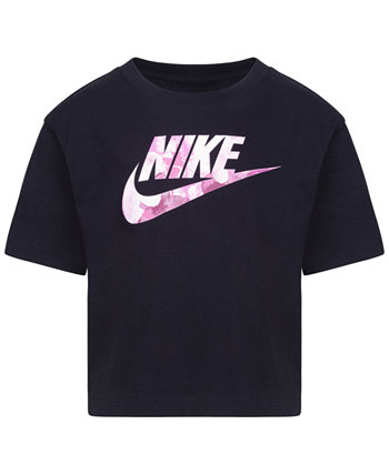 Свободная футболка с длинными рукавами для маленьких девочек Nike