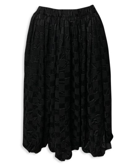 Comme Des Garçons High-Waisted Checkered Skirt In Black Polyester Comme des Garcons