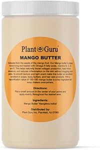 Raw Mango Butter 3 lbs. Bulk Jar - 100% Pure Natural Unrefined - Great for Skin, and Hair Growth. DIY Soap Making, Body Butters, Lotions and Creams. Plant Guru