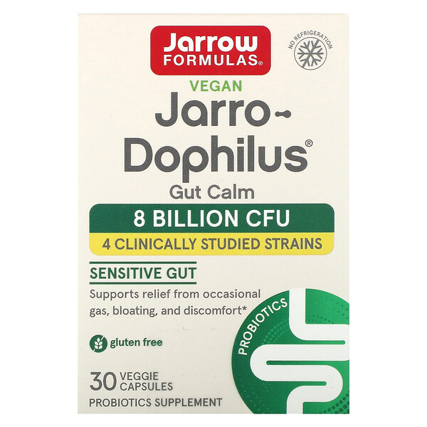 Jarro-Dophilus, Успокоение кишечника - 8 миллиардов КОЕ - 30 растительных капсул - Jarrow Formulas Jarrow Formulas