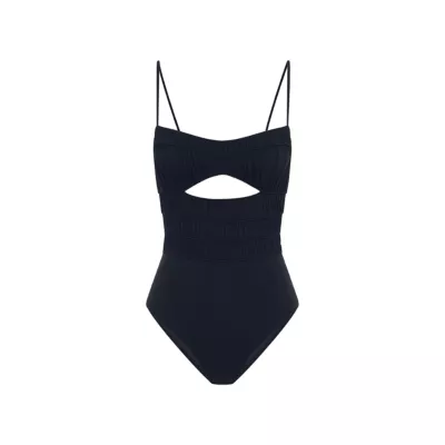 Ruched Cut-Out One-Piece Swimsuit Peony