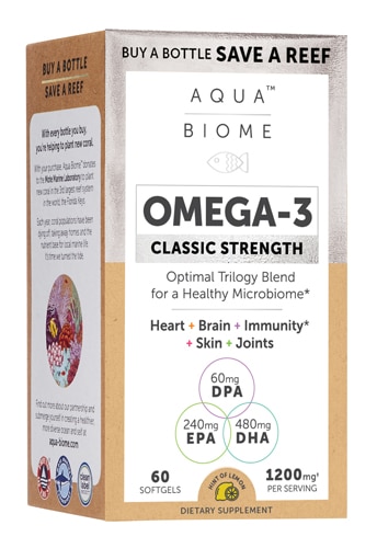 Enzymedica Aqua Biome™ Fish Oil Classic Strength — 1200 мг — 60 мягких капсул Enzymedica