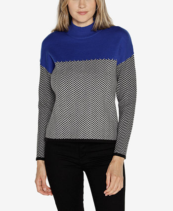 Женский свитер с цветными блоками и украшением Belldini