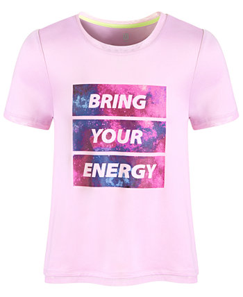 Сетчатая футболка с короткими рукавами Big Girl Bring Your Energy, созданная для Macy's ID Ideology