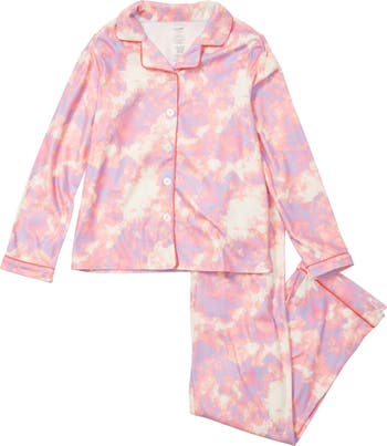 Пижамный комплект из фланелевого топа и брюк с длинными рукавами Tie-Dye Dream Life