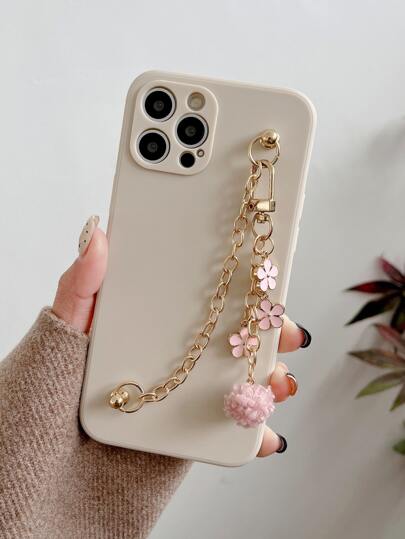 Чехол для телефона с цветок с ремешком на руку SHEIN
