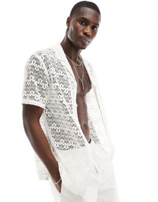 Another Influence knit beach shirt in white Another Influence
