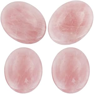 mookaitedecor Thumb Worry Stone, Pocket Palm Stones Crystal Healing Reiki Stress Relief Pack of 4, Oval Shape Mookaitedecor