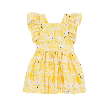 Платье в винтажном стиле с рюшами и принтом банана для маленькой девочки Worthy Threads