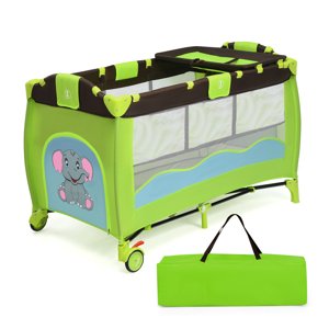 Costway Baby Crib Playpen Playard Foldable Bassinet Infant Bed Green Visit the Costway Store