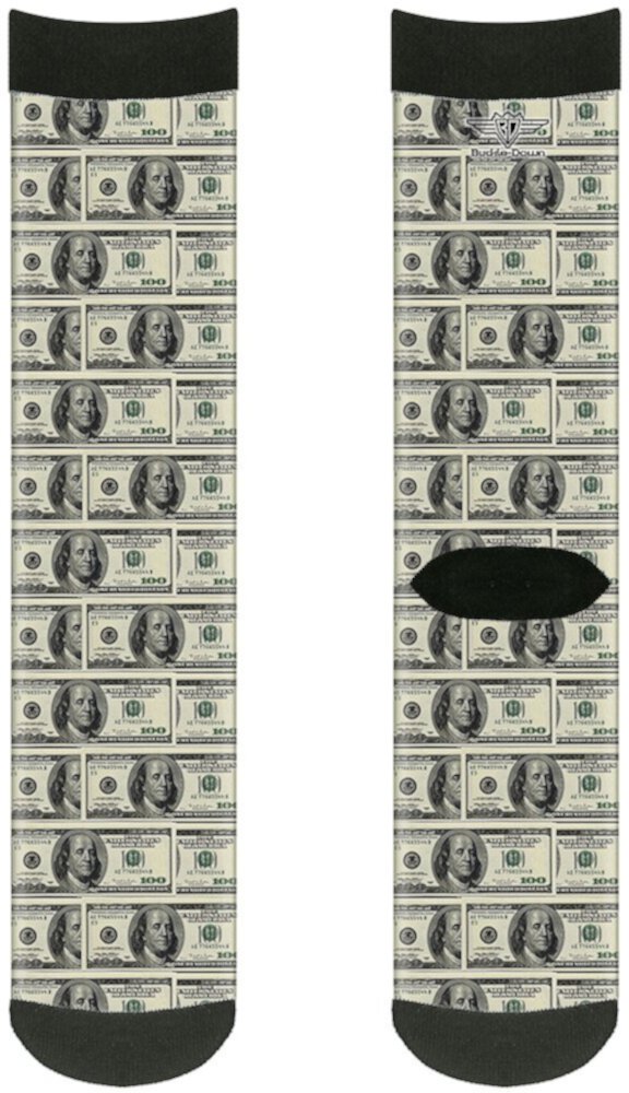 Носки с пряжками 100 долларовых купюр с круглым вырезом Buckle-Down
