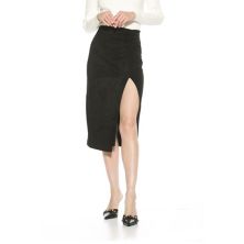 Women's ALEXIA ADMOR Zayla Suede Pencil Skirt with Ruching Detail ALEXIA ADMOR