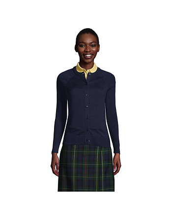 School Uniform Women's Cotton Modal Cardigan Sweater Lands' End