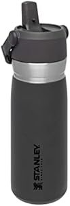 STANLEY IceFlow Stainless Steel Water Bottle with Straw 0.65L - Keeps Cold For 12+ Hours - Leakproof Insulated Water Bottles - BPA-Free Thermos Flask - Dishwasher Safe - Charcoal STANLEY