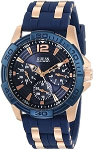 GUESS Iconic Blue Stainless Steel Stain Resistant Silicone Watch Guess