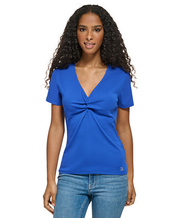 Женская футболка с v-образным вырезом и v-образным вырезом спереди Calvin Klein