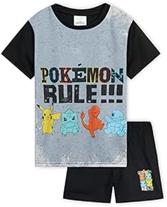 Pokemon Boys Pyjamas for Kids and Teenagers T-Shirt and Shorts Summer PJs Gifts for Boys Pokemon