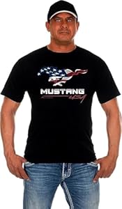 JH Design Men's Ford Mustang USA T-Shirt Short Sleeve Crew Neck Shirt Jh Design Group