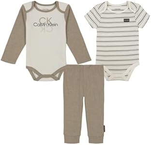 Calvin Klein baby-boys 3pc Creeper Pant Set Calvin Klein