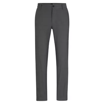 Regular-Fit Trousers in Patterned Stretch Cotton BOSS