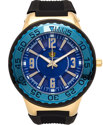 Pendragon Мужские часы черный силиконовый ремешок, золотой корпус, синий циферблат, 53 мм Louis Richard