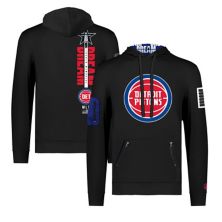 Unisex FISLL x Black History Collection  Black Detroit Pistons Pullover Hoodie FISLL