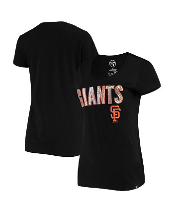 Женская черная футболка с круглым вырезом San Francisco Giants Sparkle '47 Brand
