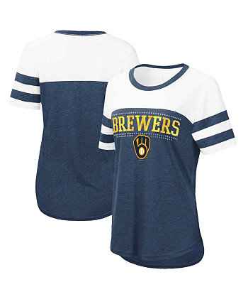 Женская темно-синяя, белая футболка Milwaukee Brewers Setter Touch