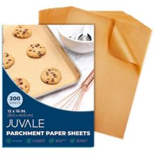 Предварительно нарезанная пергаментная бумага для выпечки, 200 упаковок, 12 x 16 небеленых коричневых антипригарных вкладышей для половинного листа противня Juvale