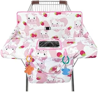 Shopping Cart Cover for Baby,2-in-1 High Chair Cover Soft,Portable, and Machine Washable,Comfortable Cotton Seat Pad with Safety Harness and Portable Cloth Bag,Fits All Supermarkets and Restaurants Gxfcymxbd