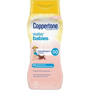 Coppertone WaterBabies SPF 50 Baby Sunscreen Lotion, 8 Fl Oz Coppertone