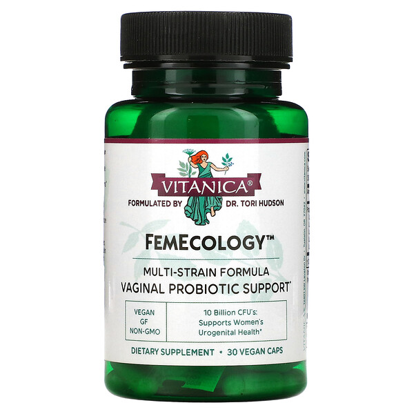 FemEcology, Пробиотическая поддержка влагалища, 10 миллиардов КОЕ, 30 веганских капсул Vitanica