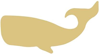 Whale Cutout Unfinished Wood Ocean Nautical Animal Vacation Summer MDF Shape Canvas Style 1 (12") Diverse Woodworking