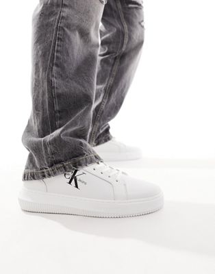 Белые кроссовки на шнуровке с монограммой Calvin Klein Jeans Calvin Klein