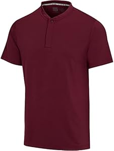 Three Sixty Six Collarless Golf Shirts for Men - Quick Dry Short Sleeve T-Shirt with 4-Way Stretch Fabric & UPF 30 Three Sixty Six