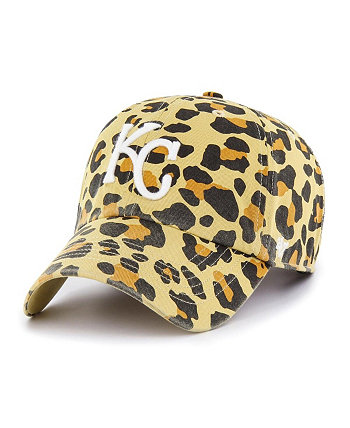 Женская регулируемая шляпа Kansas City Royals Tan Cheetah Clean Up '47 Brand