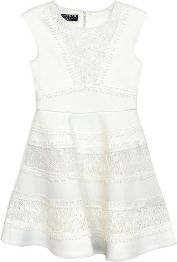 Cap Sleeve Inset Lace Fit & Flare Dress Truly Me