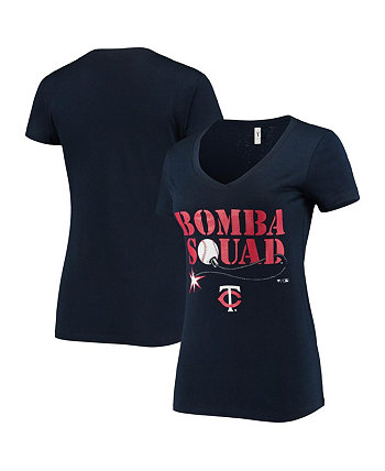 Women's Navy Minnesota Twins Hometown V-Neck T-shirt BreakingT