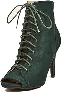 Женские Ботильоны и ботинки до щиколотки GATUXUS GATUXUS Women Platform Open Toe Lace Up High Heel Boots Ankle Booties Pump Shoes GATUXUS