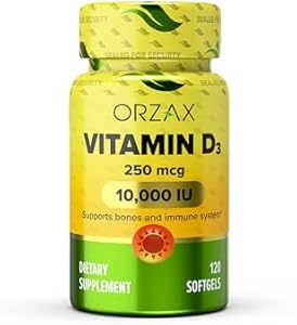 ORZAX Vitamin D3 2000 iu (50 mcg) - 1 Year Supply for Strong Muscle Function and Immune Support - Mood Supplement for Wellness (360 Softgel) Orzax